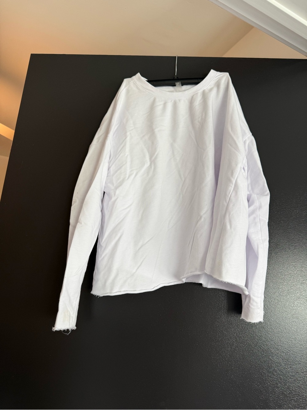 Zella White Boxy Long-Sleeve Sweatshirt